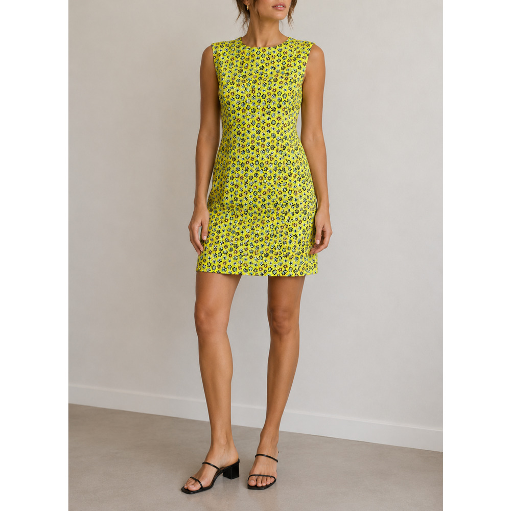 Megan Park Floral Silk Sleeveless Dress Size 3